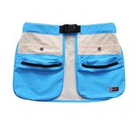 Amplia riñonera deportiva con tela impermeable y panel transpirable, cadera deportiva para ejercicio, gimnasio y viajes, múltiples bolsillos, Blanco con azul, Mass Beauty