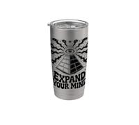 Amplía tu mente con diseño de pirámide de ojos que todo lo ve Vaso térmico de acero inoxidable de doble pared