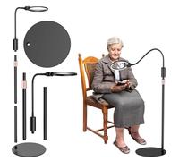Ampliador de luz modificable, resaltado, lente grande 720P, cuello completo para montaje de libros, pasatiempos, uso cómodo, para personas mayores, presentes, suelo LED, impresión pequeña, batería