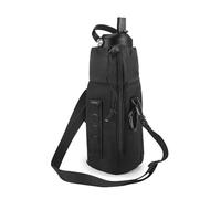 Amplias bolsas para botellas de agua con bolsillos con cremallera, soporte impermeable para senderismo, gimnasio y uso diario. Soporte impermeable, Black, Talla única