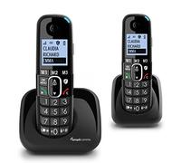Amplicomms BigTel 1502 Duo, teléfono DECT inalámbrico con Teclas Grandes, 2 teléfonos, Audio Boost, Tonos de Llamada potentes, Compatible con audífonos, función de Bloqueo de Llamadas
