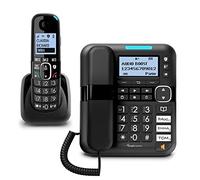 Amplicomms BigTel 1580 Combo, teléfono con Cable de Gran Llave con contestador y Auricular inalámbrico, Audio-Boost, Tonos de Llamada potentes, Compatible con audífonos