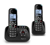 Amplicomms BigTel 1582 Duo Cordless DECT Teclas Grandes Teléfono, contestador automático, Auricular Adicional, Refuerzo de Audio, Tonos de Llamada Extra Fuertes, Compatible con audífonos