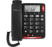 Amplicomms BigTel 48 Plus, teléfono con Cable, función Manos Libres, amplificación de Audio +40 dB, Tonos Extra Fuertes, Compatible con audífonos