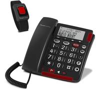 Amplicomms BigTel 50 Alarm Plus Teléfono Sobremesa para Mayores con Pulsera de Alarma