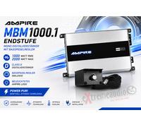 Amplificador AMPIRE MBM1000.1 Mono 1 canal 2000 vatios con regulador de...