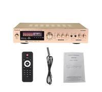 Amplificador, Amplificador Bluetooth 1200W 2ch hifi Energía estéreo de audio Amp usb fm TEATRO DE RADIO CABA DE CARA CON CONTROL REMOTO(608BT gold EU)