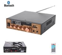 Amplificador Audio Estéreo 2 Canales Micrófono Fm USB Bluetooth Karaoke AS-06127