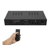 Amplificador de audio de 600 W 5.1 canales con Bluetooth 5.0, SD/USB/RCA/AUX/MP3, radio FM, pantalla LED, mando a distancia, conectores de micrófono duales, amplificador de cine en casa HiFi para