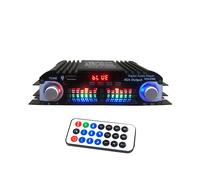 Amplificador de audio HIFI Bluetooth 5.0 de 4 canales para sistemas domésticos, coche y karaoke. Compatible con USB, SD y AUX.
