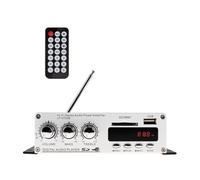 amplificador de audio, Mini amplificador estéreo Hi-Fi for coche con Bluetooth, reproductor MP3 FM automático, compatible USB/SD/DVD/CD control remoto para el hogar bricolaje