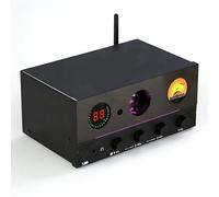 Amplificador de Auriculares a Tubo, Amplificador de Auriculares a Tubo, Amplificador de Audio HiFi 4 en 1, con Medidor VU, Bluetooth 5.4 + Control Remoto, Iluminación de 7 Ambie.(Black)