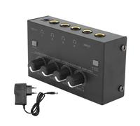 Amplificador de auriculares con control de volumen independiente, 4 canales, diseño compacto, audio estéreo de alta calidad, salida TRS balanceada,