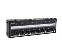 Amplificador de Auriculares de 8 Canales, Amplificador de Audio Estéreo de Metal Portátil con Adaptador de Corriente de 12 V, de Amplificador de Audio Doméstico para