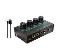 Amplificador de auriculares estéreo de 4 canales, amplificadores de sonido LED con fuente de alimentación USB C, adaptador de cable