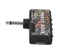 Amplificador de Auriculares Portátil para Guitarra y Bajo, Compacto | Tonos Heavy Metal Potentes, Ajuste de Distorsión y Volumen, Batería de Litio Recargable