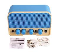 Amplificador de Guitarra Elctrica con Canales Duales, Efectos de Overdrive Limpios, Batera de Litio de 2000 MAh para Tocar Al Aire Libre (cielo azul