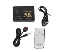 Amplificador de Interruptor HDMI 4K Ultra HD 1080P 3 Puertos HDMI Interruptor de Amplificador Selector Splitter Hub con Control Remoto