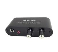 Amplificador de micrófono de condensador de 3,5 mm, amplificador de auriculares, preamplificador de audio, consola de mezclas MA-2S