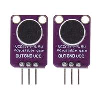Amplificador de micrófono de Sensor de Sonido Munefe, Amplificador de micrófono electret Ajustable, Placa de ruptura de preamplificador de micrófono para amplificadores (2pcs)