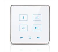 Amplificador de pared Bluetooth para cine en casa compatible con tarjeta TF USB (blanco)