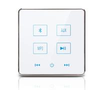 Amplificador de pared Bluetooth para cine en casa compatible con tarjeta TF USB (blanco)