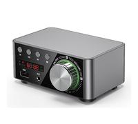 Amplificador de Potencia de Audio Digital 5.0 de 50 W + 50 W 100 W Clase D USB AUX TF Home Theater HiFi Stereo Gris Plata