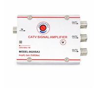 Amplificador de señal de TV CATV 20dB con 3 salidas | Mejora la señal de antena digital terrestre, uso doméstico y profesional
