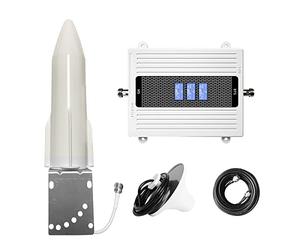 Amplificador de Señal, Weytoll 4G+5G Amplificador Señal Movil de Banda Trifrecuencia 900/1800/2100, 70dB Amplificadores de Cobertura Amplia de Alta Ganancia Pantalla LCD con Indicador