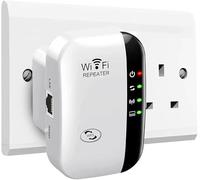 Amplificador de señal WiFi, amplificador de señal WiFi, cobertura de Internet de hasta 3000 pies cuadrados. Funciona con más de 45 dispositivos y cuenta con fácil configuración, extensor WiFi de banda