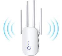 Amplificador de señal wifi inalámbrico, extensor de rango wifi de 1200 Mbps, banda dual, 2,4 GHz/5 GHz, 100-240 V (blanco)