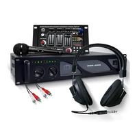 Amplificador de sonido 4000 W, mesa de mezclas DJ USB Bluetooth, ventilación continua, auriculares, micrófono, cable - Pack Sonic