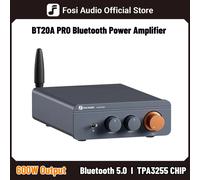Amplificador de Sonido Bluetooth Fosi Audio TPA3255, 300W x2, Mini HiFi Estéreo Clase D, Bajos y Agudos, para Cine en Casa gray 32V power