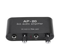 Amplificador de Sonido de 2 Canales, Preamplificador de Sonido Estéreo de Ajuste Independiente de Ganancia Balanceada de 1/4 Pulgadas y 6,35 Mm con Salida de Entrada de Doble