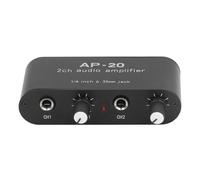 Amplificador de Sonido de dos Canales con Toma de 1/4in 6.35 mm, Ganancia de 0 a 20Db, Amplificador de Audio de Instrumentos de Micrófono, DC5V 12V, Amplificadores de Componentes d