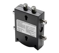 Amplificador de TV bidireccional 4 salidas Divisor amplificador de señal de bajo ruido con ruta inversa para uso doméstico ABS negro o azul 96x80x26 mm