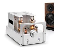 Amplificador de válvulas, Audio HiFi estéreo Paralelo de Clase A Pura | Amplificador integrado para altavoces de estantería y pasivos, control de volumen, entradas RCA, ideal para audiófilos