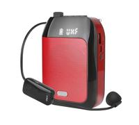 Amplificador de voz, Amplificador De Voz Inalámbrico UHF Portátil For Enseñanza Guía Turística Promoción U-disk Megáfono Micrófono Altavoz(Rot)