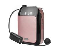Amplificador de voz, Amplificador De Voz Inalámbrico UHF Portátil For Enseñanza Guía Turística Promoción U-disk Megáfono Micrófono Altavoz(Pink)