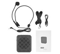 Amplificador de voz de Cheotime con micrófono, altavoz de Bluetooth portátil de 10W, reproducción de MP3 USB PA Dispositivo para maestros Guías turísticas para hablar en público (Negro)