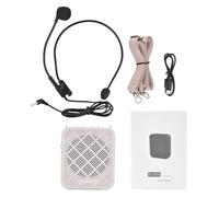Amplificador de voz de Cheotime con micrófono, altavoz de Bluetooth portátil de 10W, reproducción de MP3 USB PA Dispositivo para maestros Guías turísticas para hablar en público (Blanco)