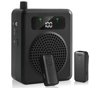 Amplificador de Voz inalámbrico para Profesores, Amplificador de Voz portatil con lavalier micrófonos, Sistema PA 2000mAh Recargable Personal para Aula, guías turísticas, Hablar (Negro)