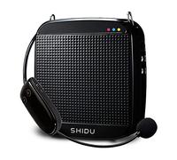 Amplificador de voz inalámbrico, SHIDU Amplificador de voz inalámbrico UHF 18W Altavoz portátil recargable con sistema de megafonía con micrófono inalámbrico Auriculares para profesores, canto
