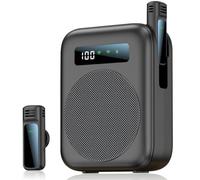 Amplificador de Voz para Profesores, Amplificador de Voz inalámbrico con lavalier micrófonos, Sistema PA 2000mAh Recargable Personal para Aula, guías turísticas, Hablar (Negro)