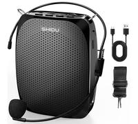 Amplificador de voz portátil 15W, SHIDU altavoz personal micrófono auricular recargable Mini Pa sistema para profesores guías de Tour entrenadores aula Singing Yoga Fitness Instructores Presentaciones