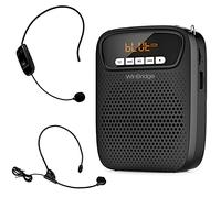 Amplificador de voz portátil Auriculares inalámbricos y con cable Micrófono Altavoz Mini Micrófono personal ligero para profesores Soporta entrada AUX, Bluetooth 5.0, grabación - S278UHF