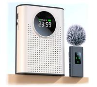 Amplificador de voz portátil con micrófono inalámbrico de 2.4 G y clip de solapa magnético, Bluetooth, tarjeta TF, USB, altavoz personal de entrada AUX para aula, guía turística, presentación de