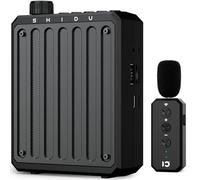 Amplificador de Voz Portátil con Micrófono Inalámbrico lavalier, Batería de 1800mAh, ReproductorTF/USB, Bluetooth Mini Amplificador Voz para Profesores, Tours y Eventos