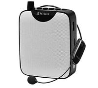 Amplificador de Voz portatil inalambrico con Auriculares de micrófono UHF shidu Recargable Sistema de megafonía amplificadores Voz con Mini Altavoz micrófonos para Profesores formación guía turístico