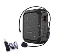 Amplificador de voz portátil,SHIDU Amplificador de voz personal 18W con micrófono con cable Auriculares Altavoz Bluetooth impermeable Sistema PA recargable para profesores,ducha,guía turístico